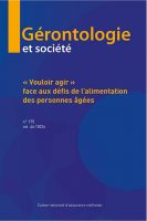 Gérontologie et société, n°175 - « Vouloir agir » face aux défis de l’alimentation des personnes âgées