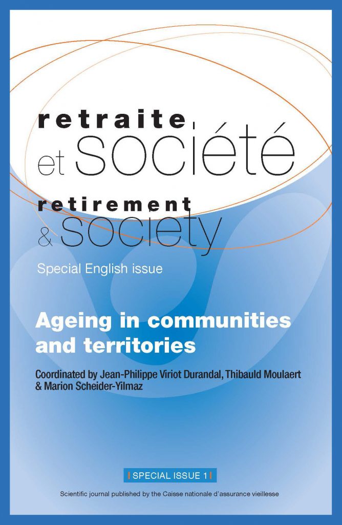 Couverture de la revue Retraite et société, numéro spécial 1 en anglais : Ageing in communities and territories